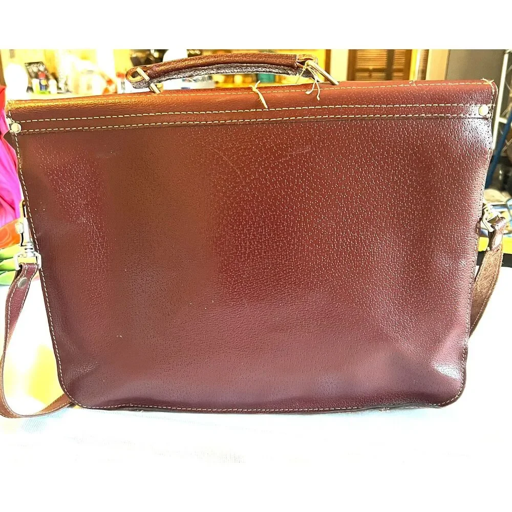 Tivoli Corp Large Universal Leather Vtg Crossbody Briefcase/Messenger/Laptop Bag
